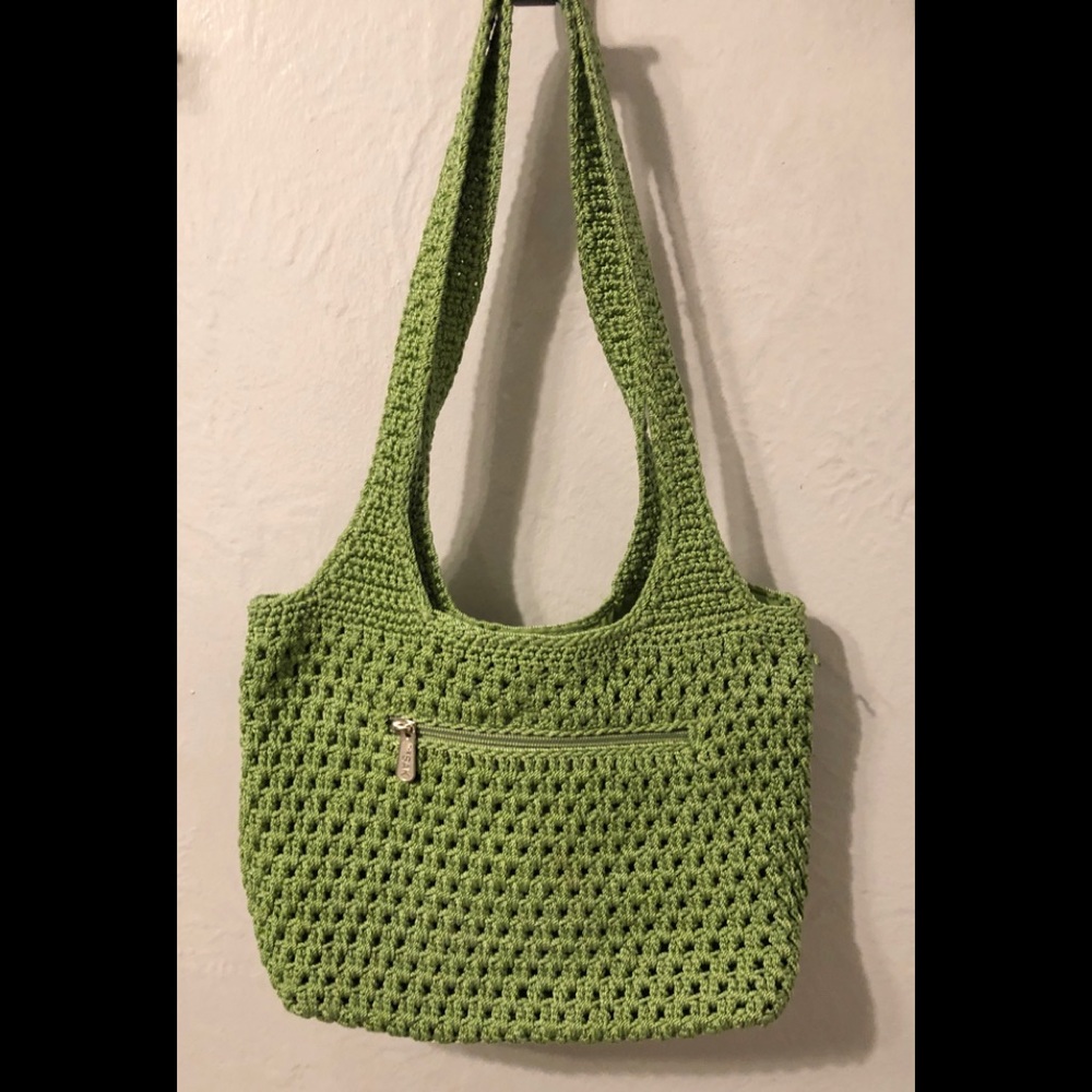 The Sak green crochet purse. NWOT